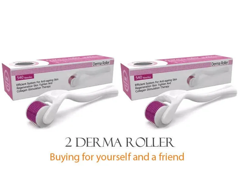2Pcs of Derma Roller For Stretch Marks, Wrinkle, Bald Hair Growth (Buy for a Friend Package)
