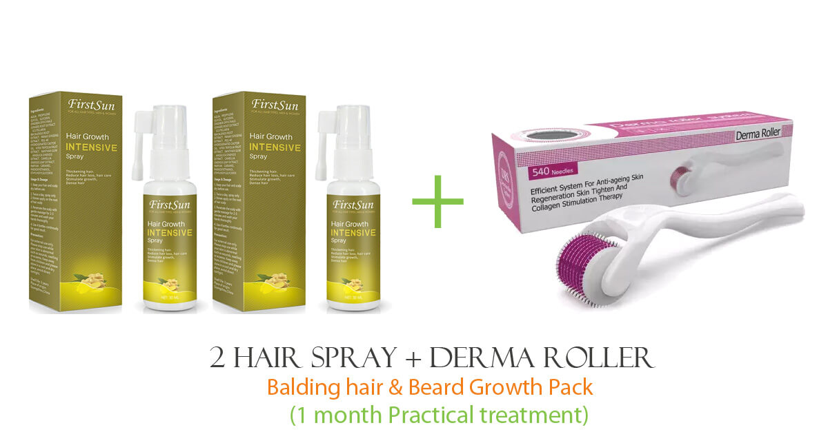 Best Value]1 Month Intensive Hair Growth Treatment (Contains 2 Intensive  Hair Spray + 1 Derma Roller) » SkinOl Cosmetics