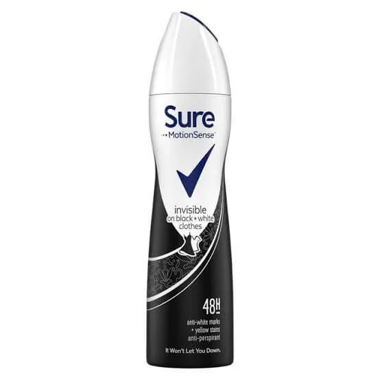 Sure Invisible On Black & White Cloth 250ML (Sure)